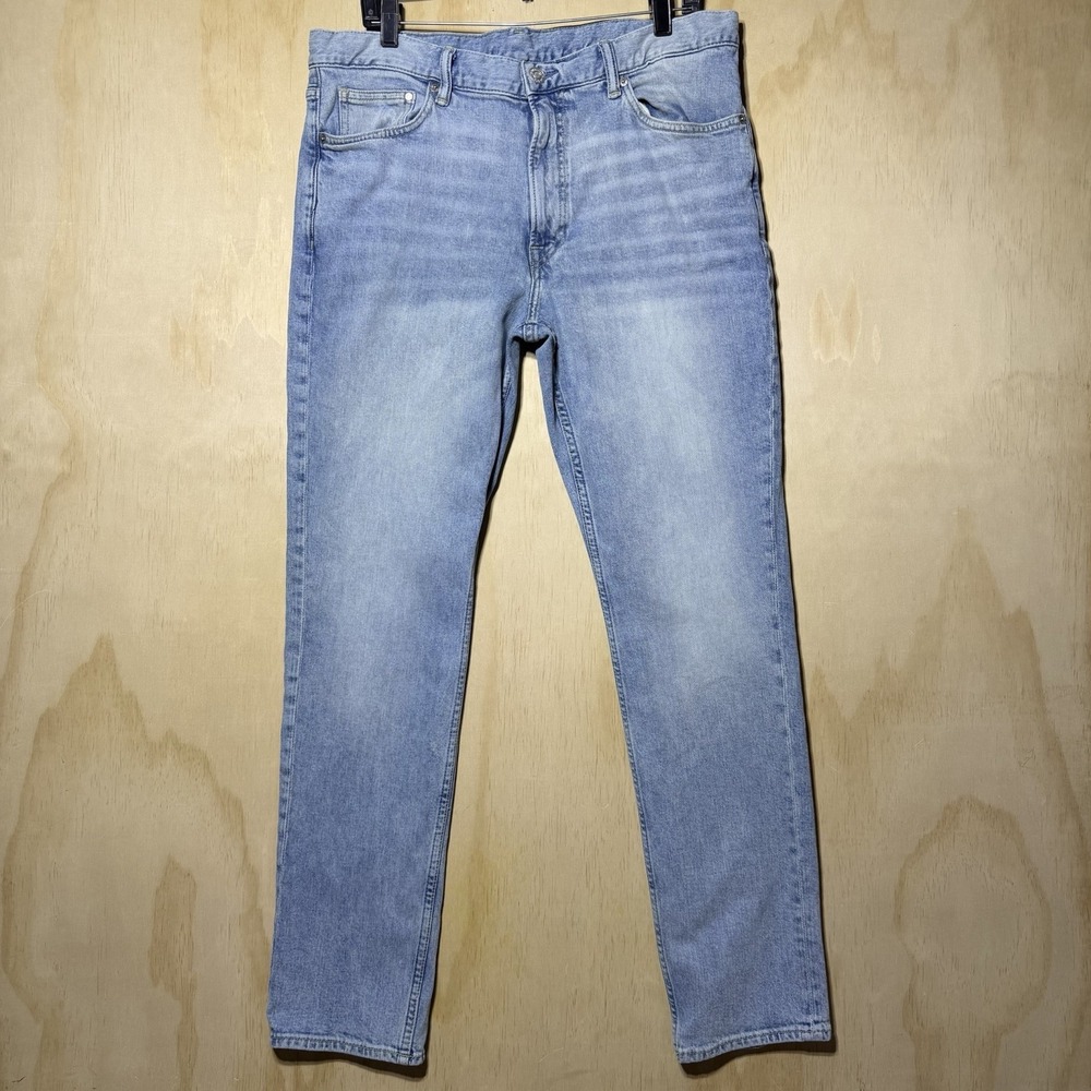 H&M Denim Slim Fit Jeans Mens 36x32 Light Wash Stretch Casual Pants